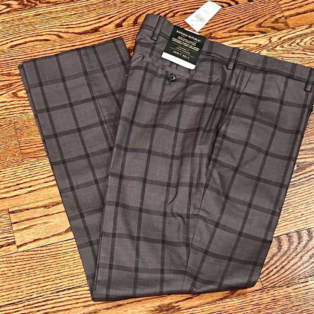 Banana Republic Black and White Checkered Pants